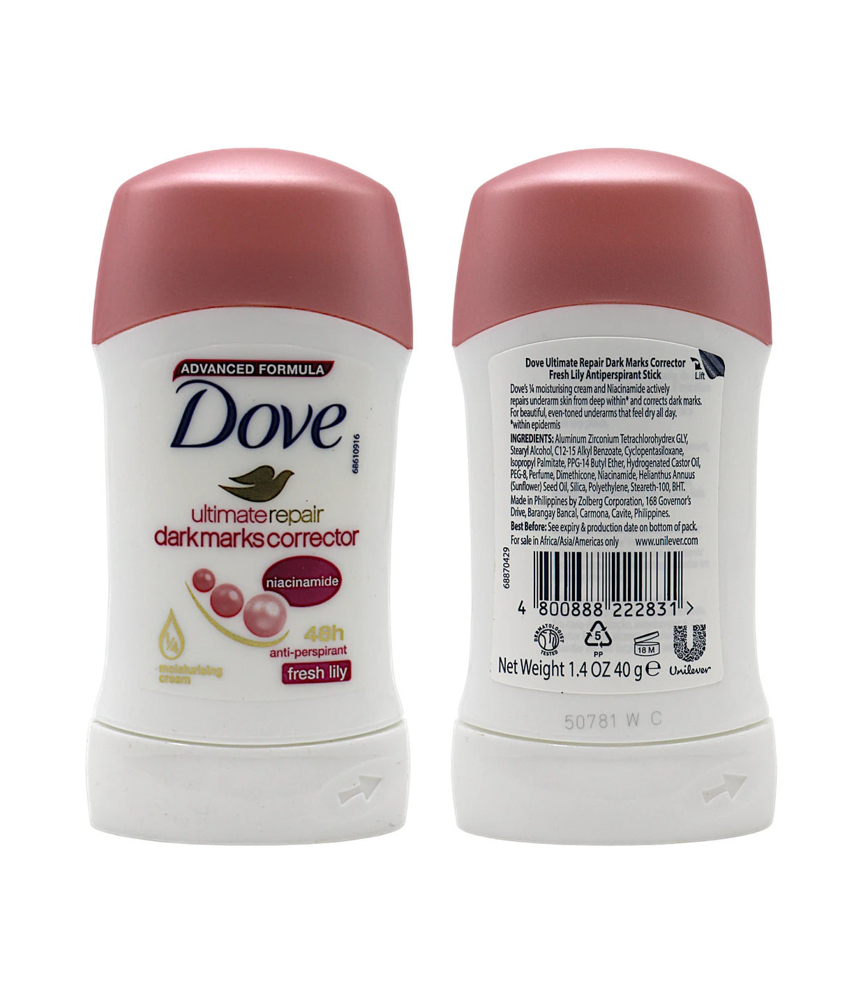 dove roll on stick fresh lily 40g