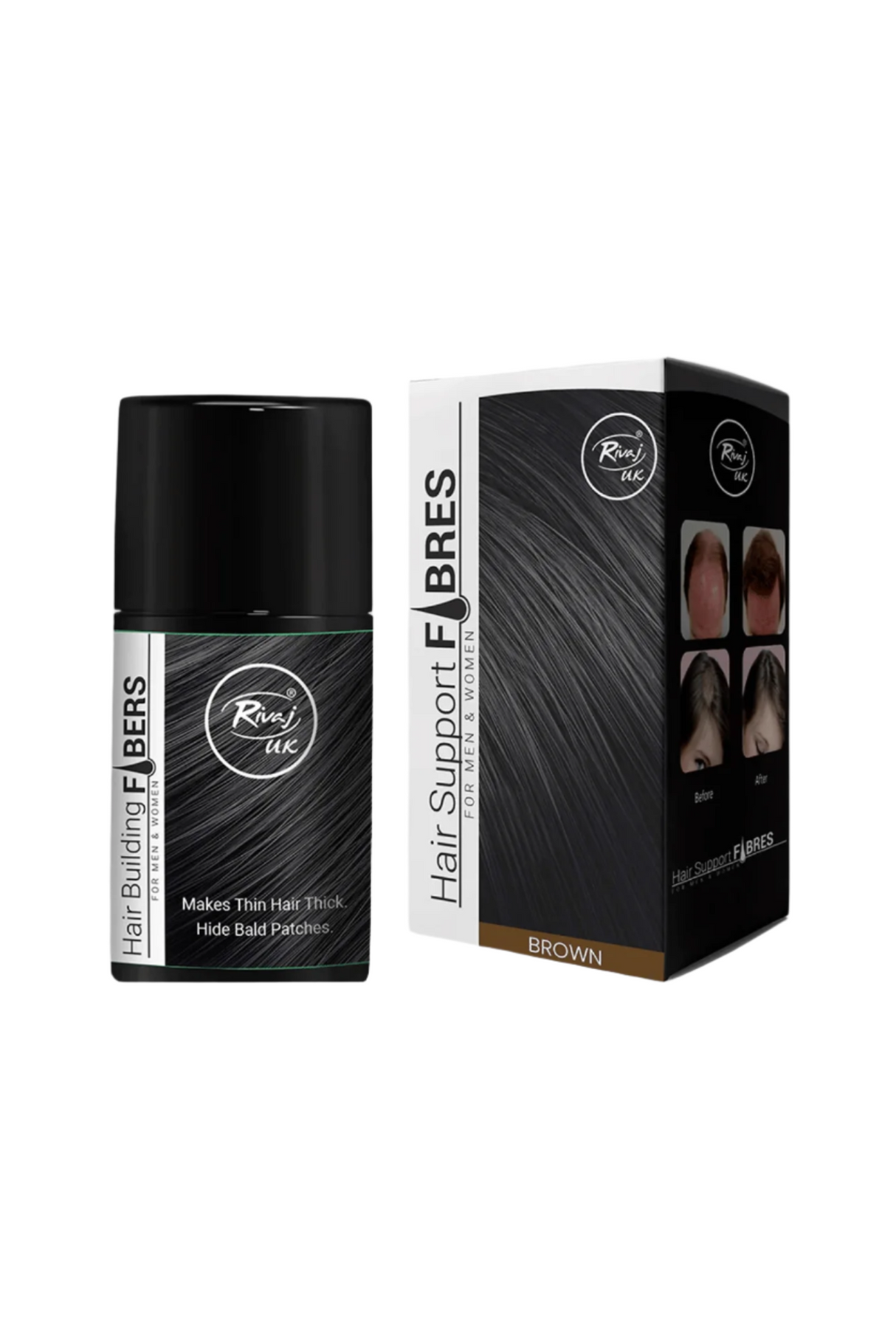 rivaj hair building fibers brown 25g