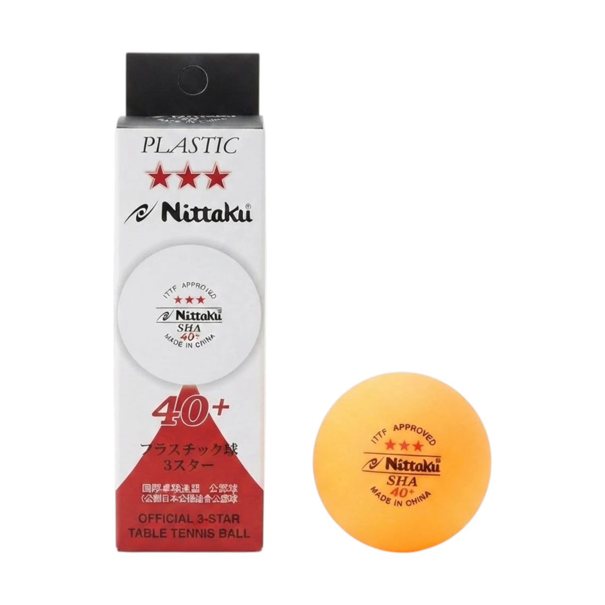 TABLE TENNIS BALL 3PC NITTAKU ORANGE CHINA