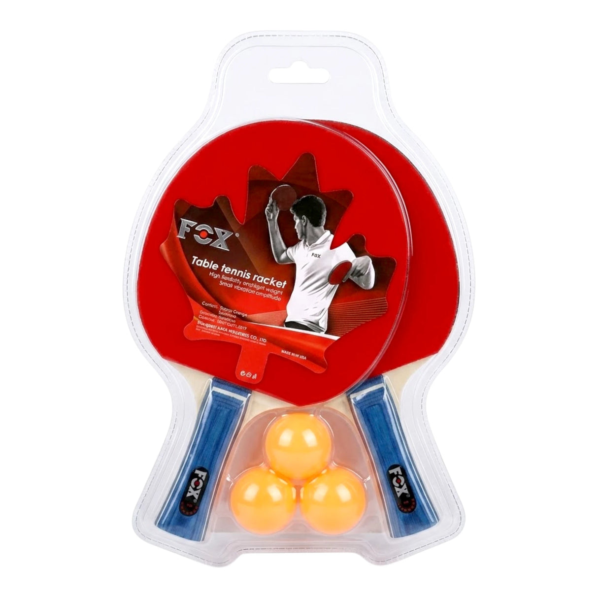 TABLE TENNIS RACKET SET FOX 2PC 3BALL F0X BAG CHINA