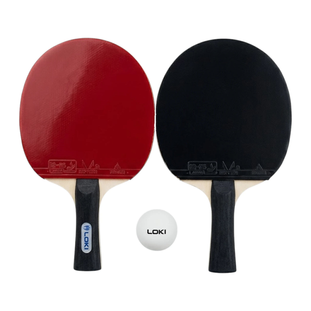 TABLE TENNIS RACKET 2PC 2BALLS BAG BLACK LOKI K1000 CHINA