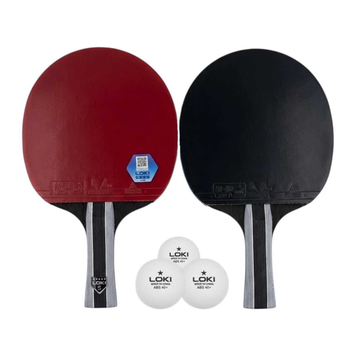 TABLE TENNIS RACKET 2PC 3BALLS BAG BLACK LOKI 5STAR CHINA