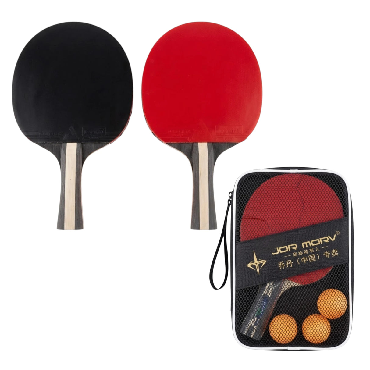 TABLE TENNIS RACKET 2 PC 3 BALLS JOR MORV MJ-6950 BAG CHINA