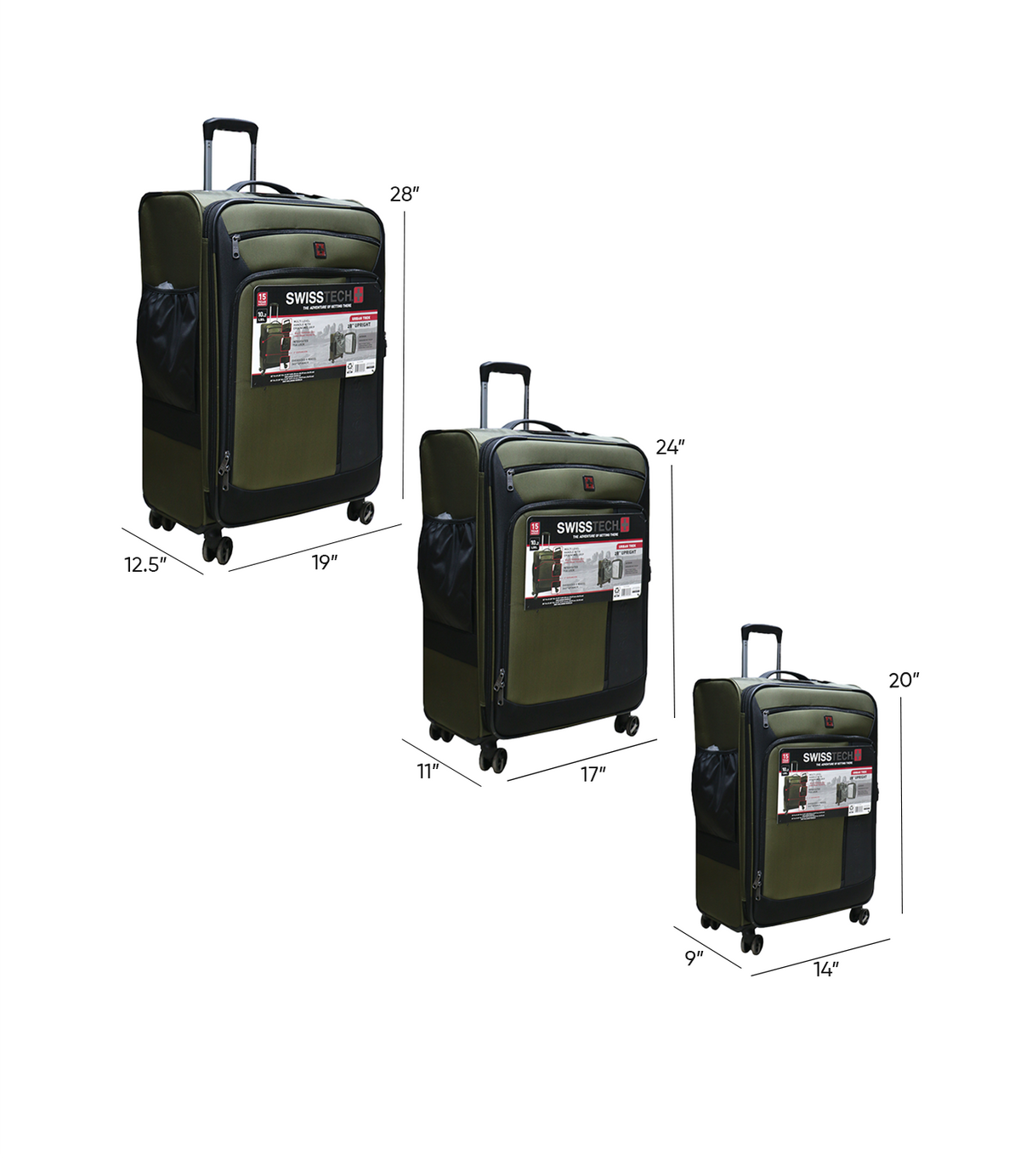 luggage trolley travel bag set chin