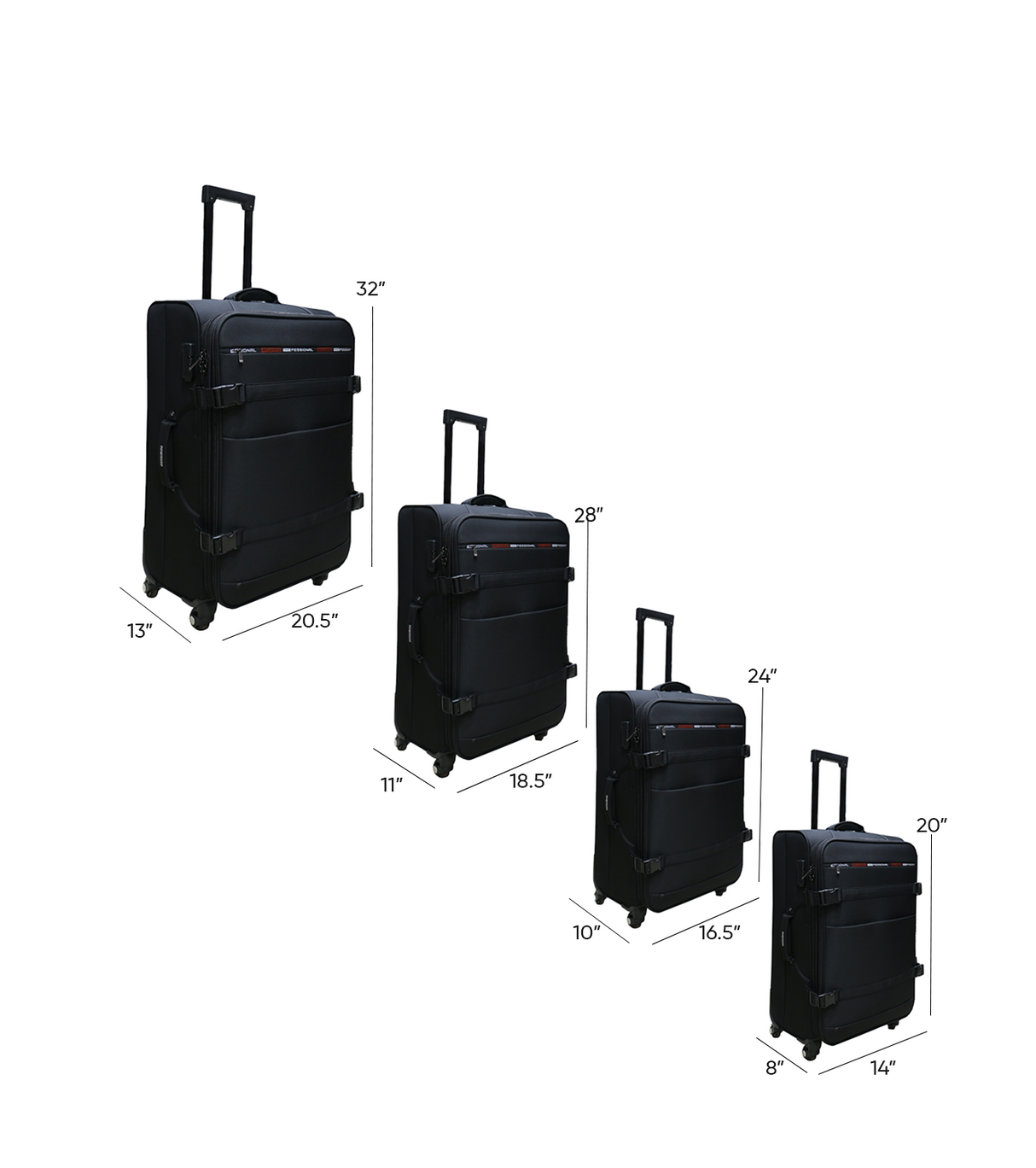 luggage trolley travel bag set china 008