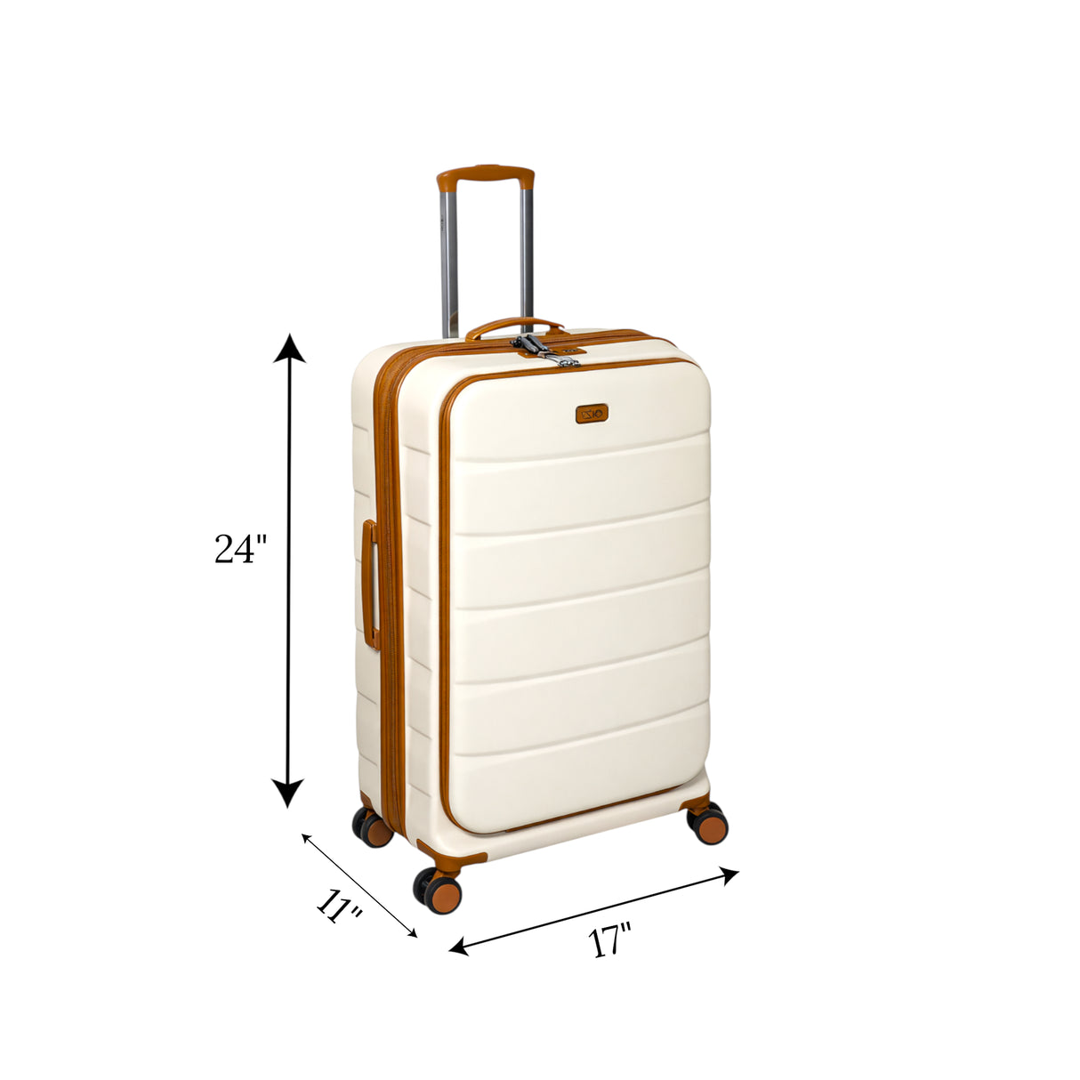 travel bag 24" hard milk white china 2319