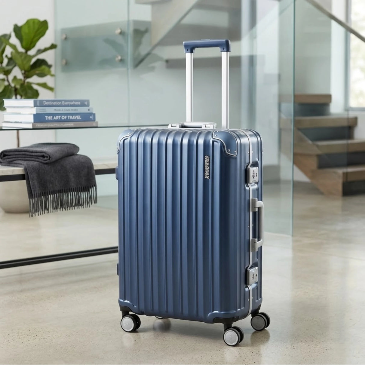 travel bag hard 20'' blue american tourister china nl9*41002