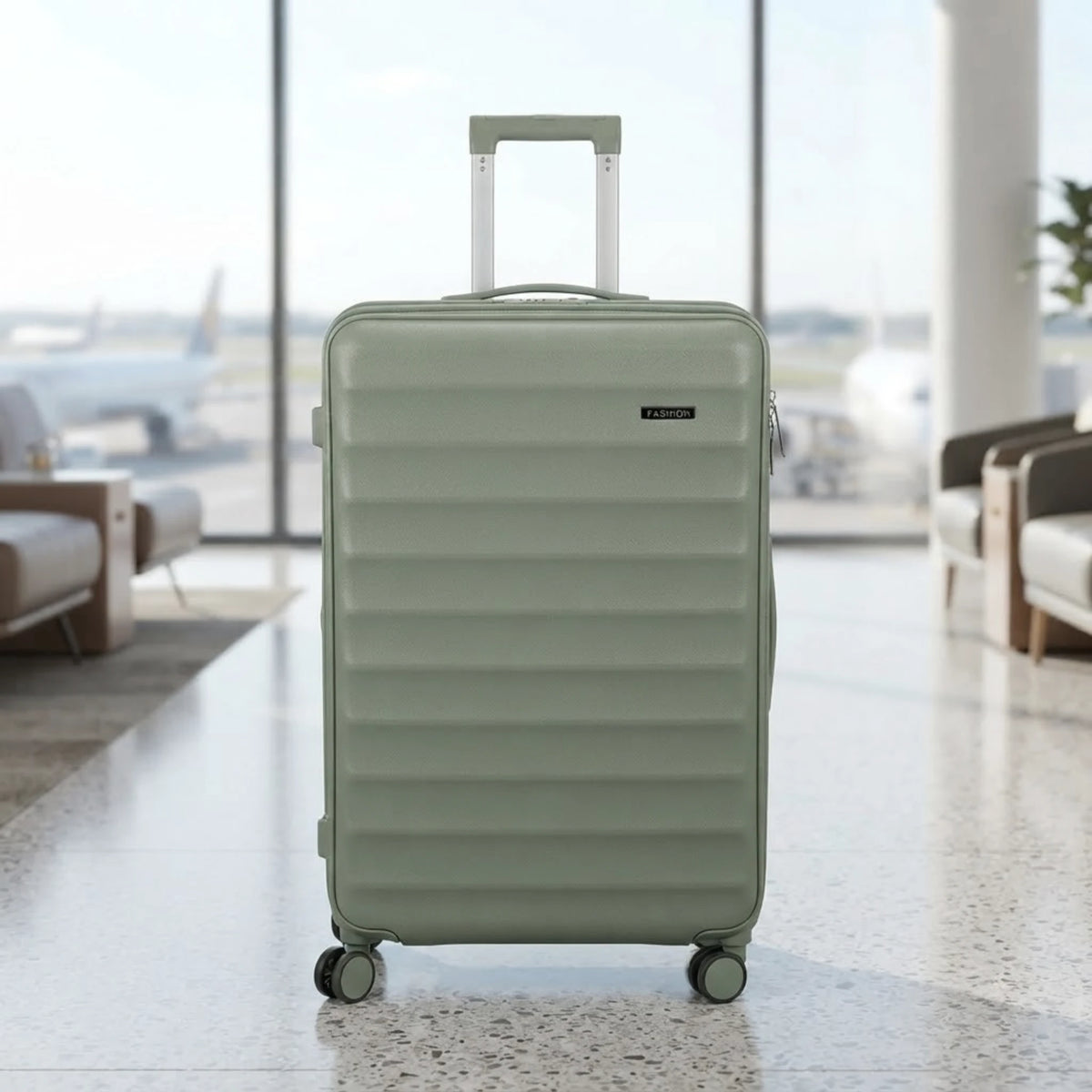 travel trolley bag 23.5" hard dark green 003