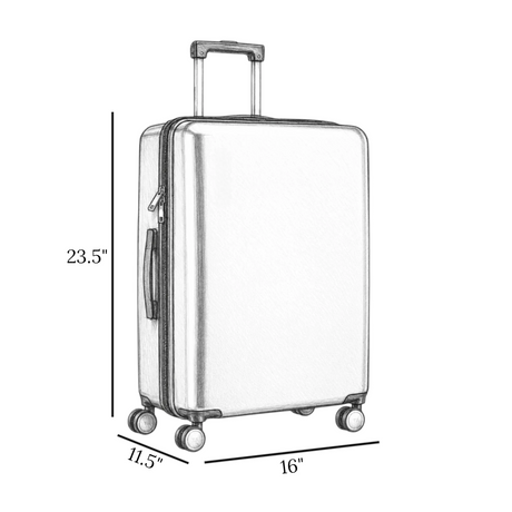 mulusnen travel trolley bag 23.5" hard greenish gray 1223