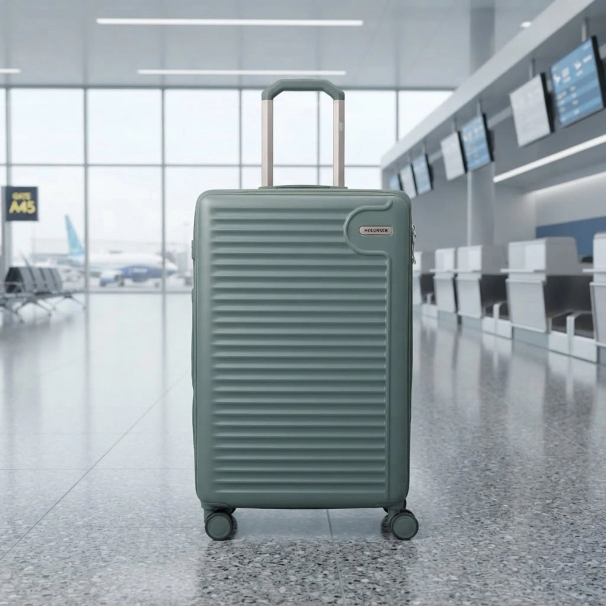 mulusnen travel trolley bag 23.5" hard greenish gray 1223