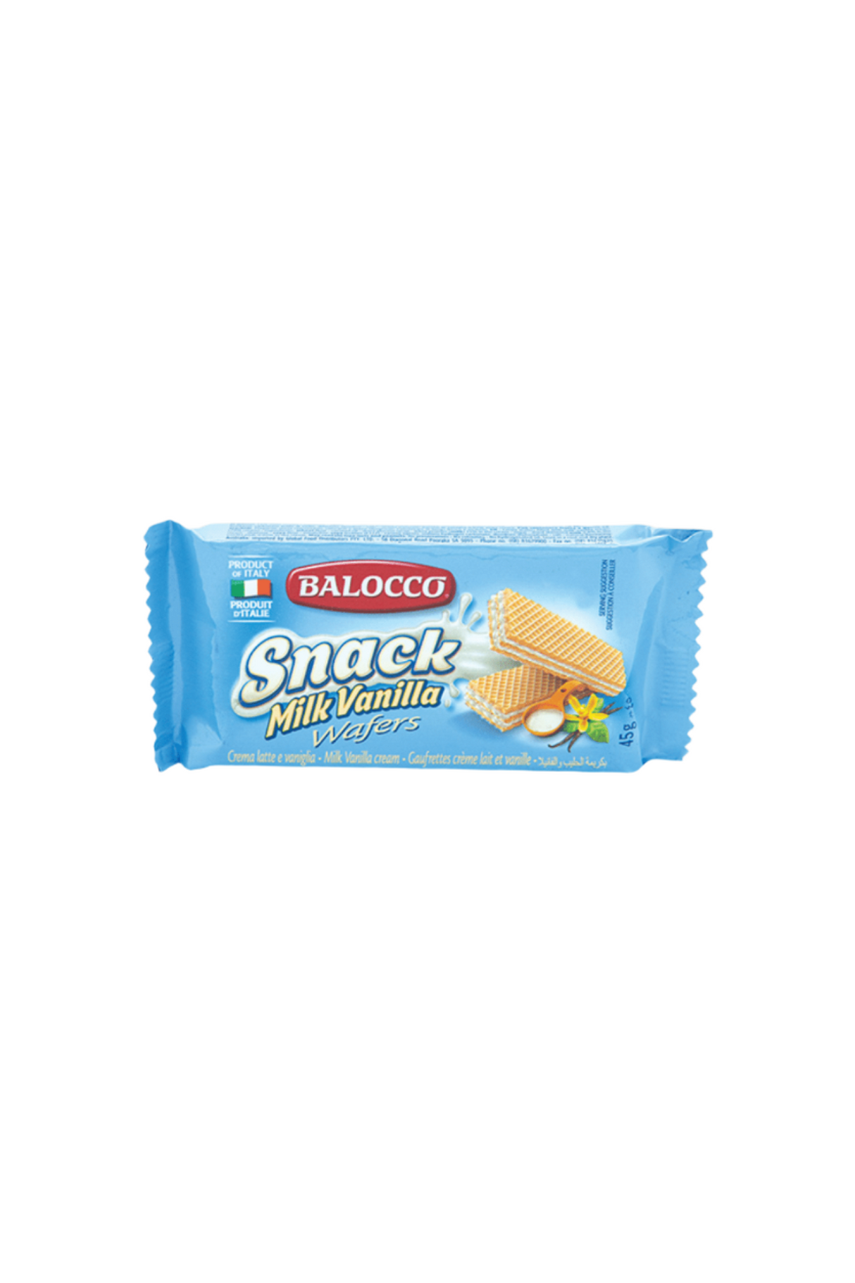 balocco wafers snack milk vanilla 45g