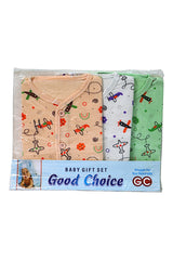 new born baby suit 3pc printed different color