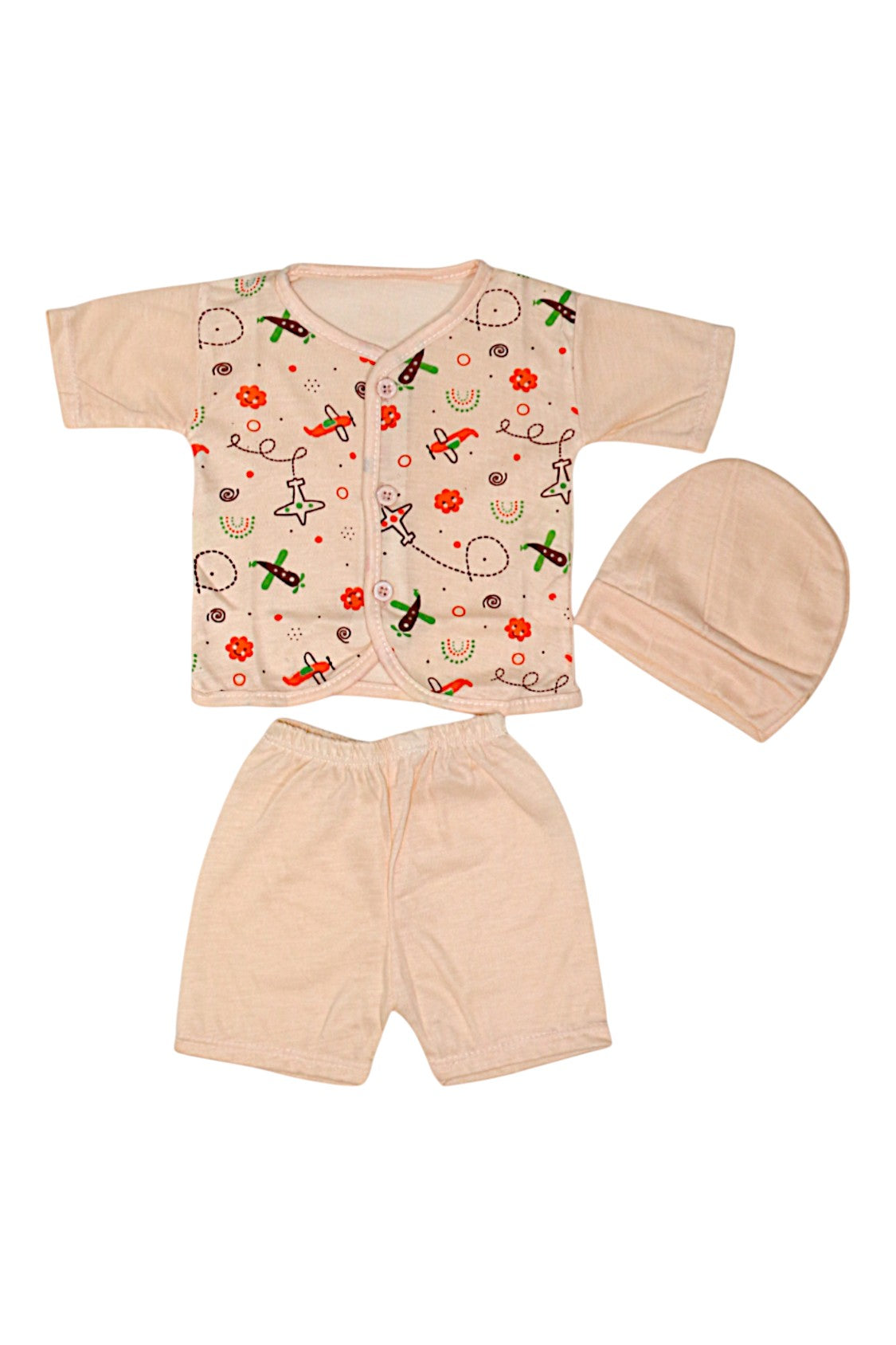 new born baby suit 3pc printed different color