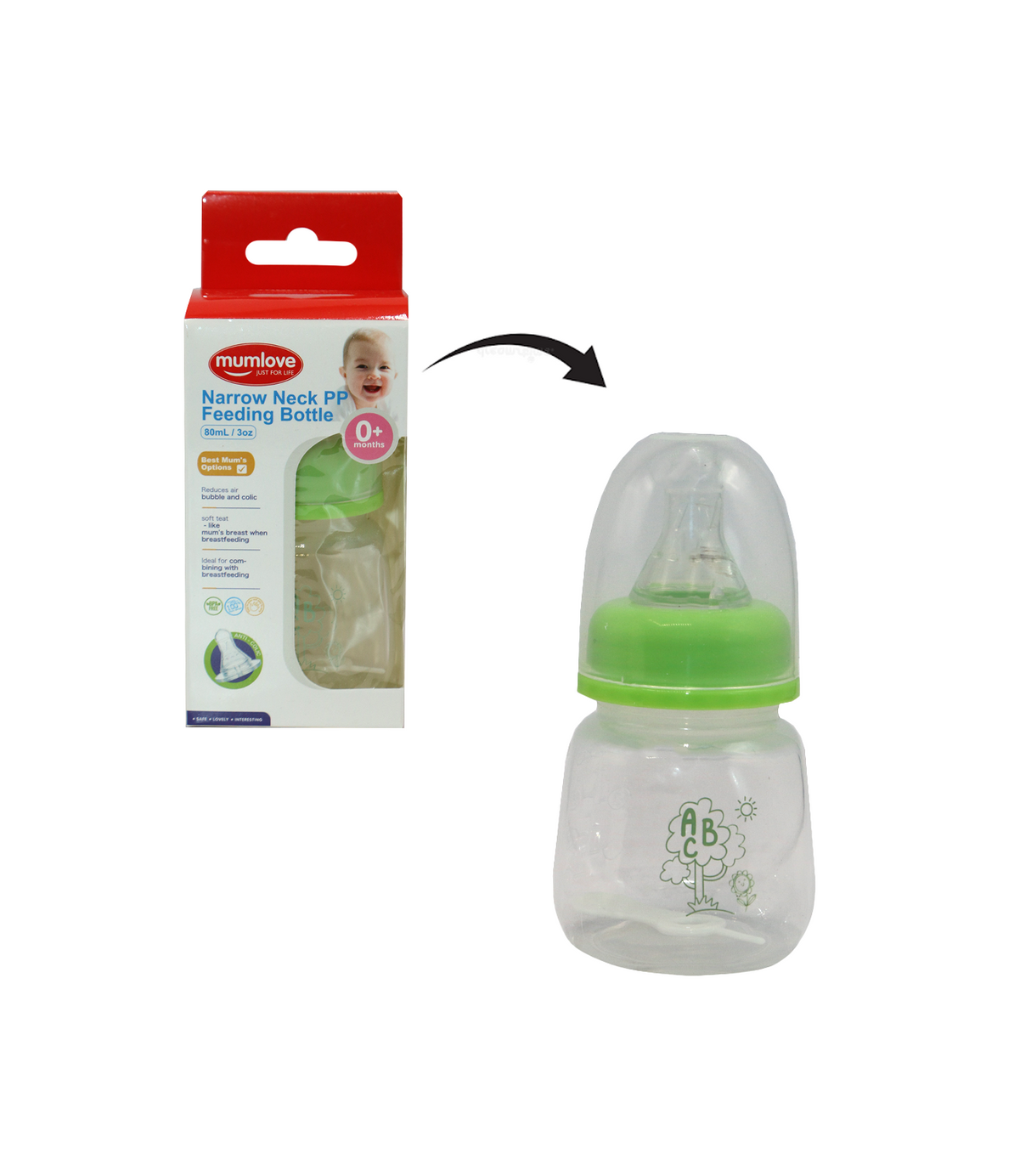 mumlove plastic feeder 80ml china b0372