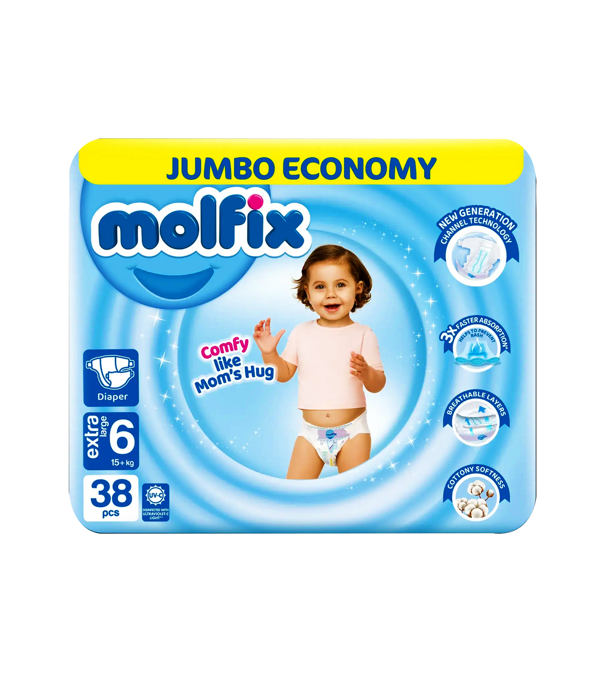 molfix diaper jumbo pack xl-6 38pc