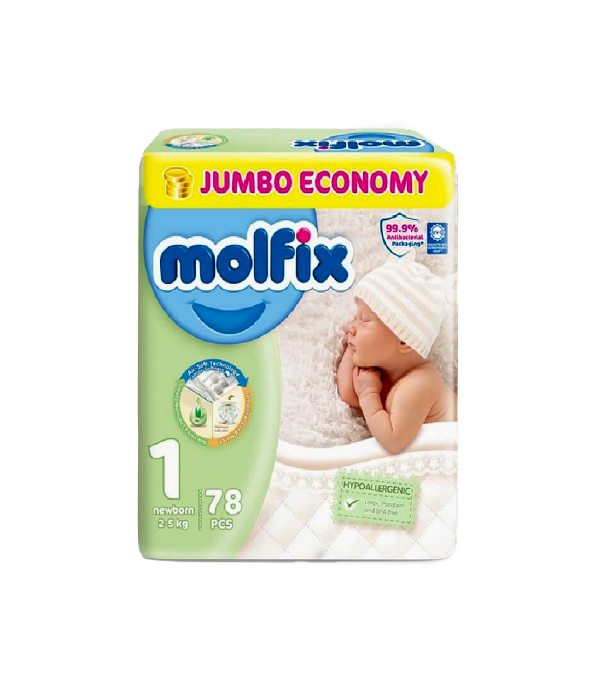 molfix diapers jumbo pack nb-1 78pc