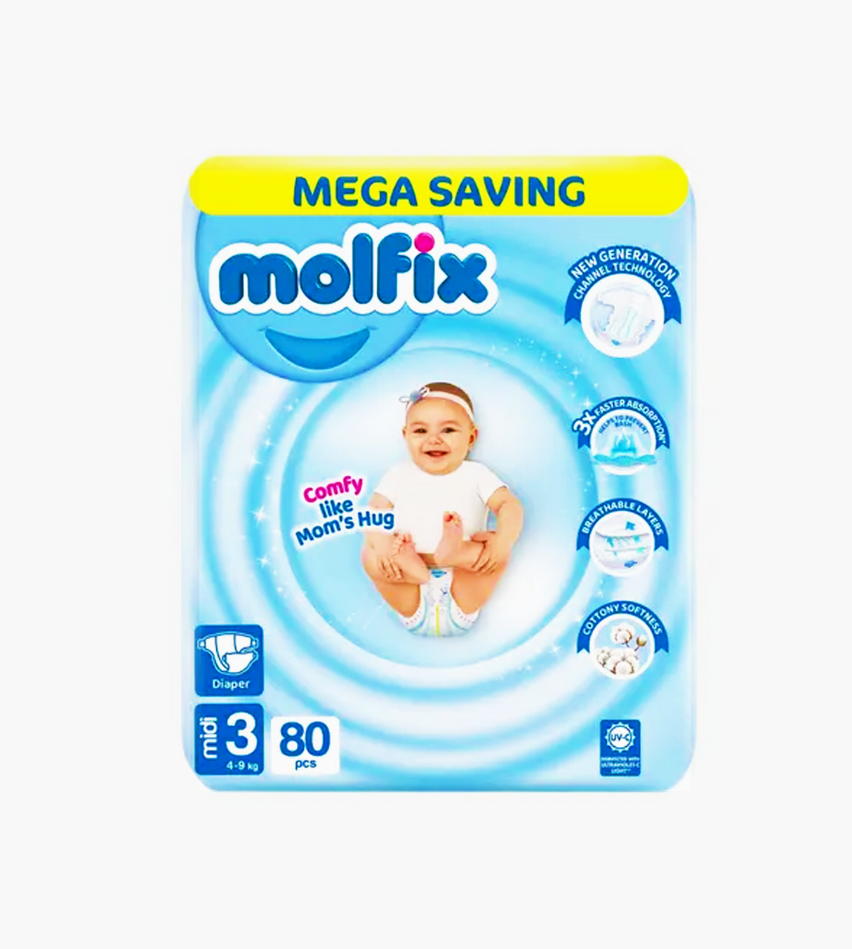 molfix diaper mega midi 3 80pc