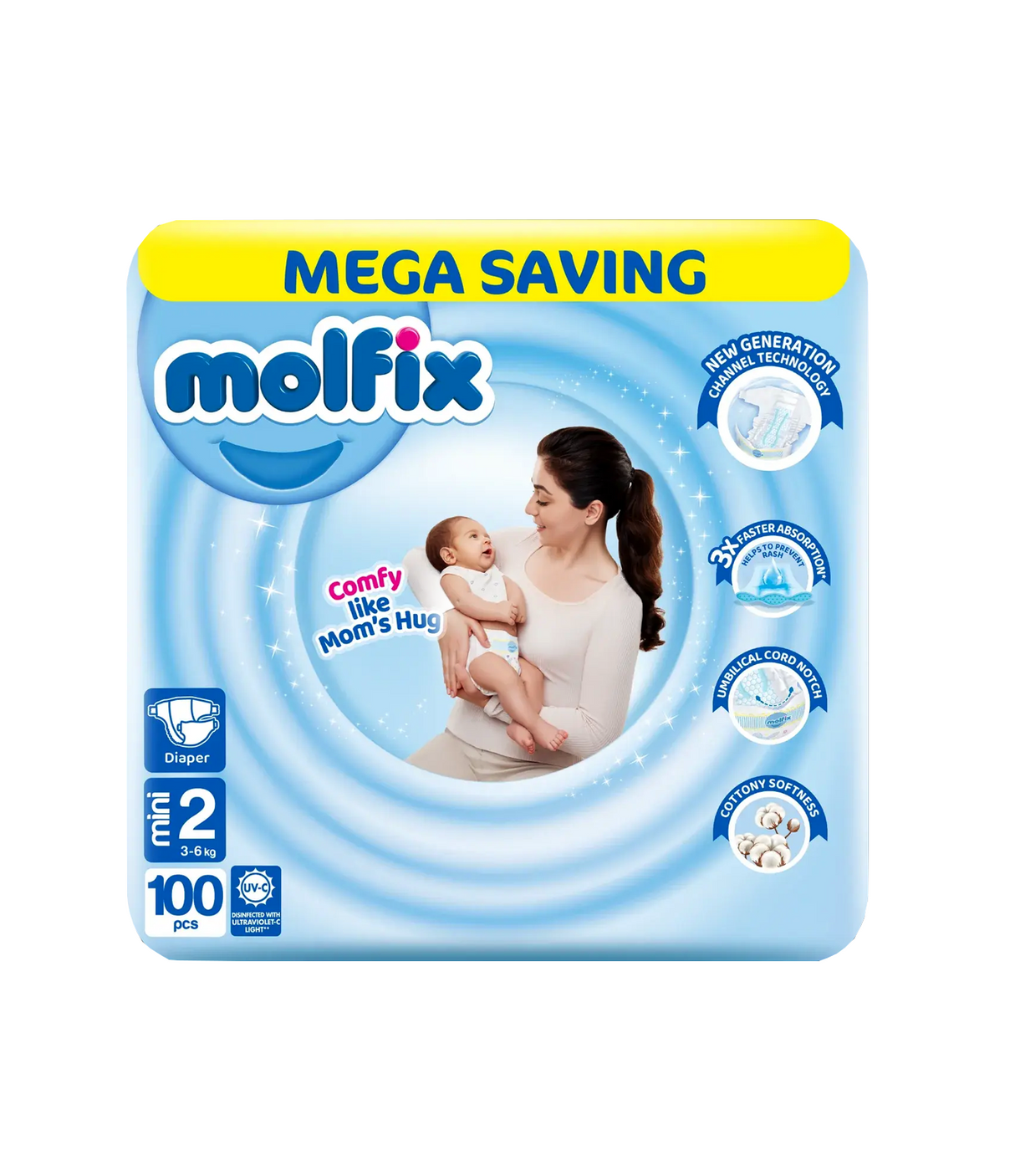 molfix diaper mega mini 2 100pc