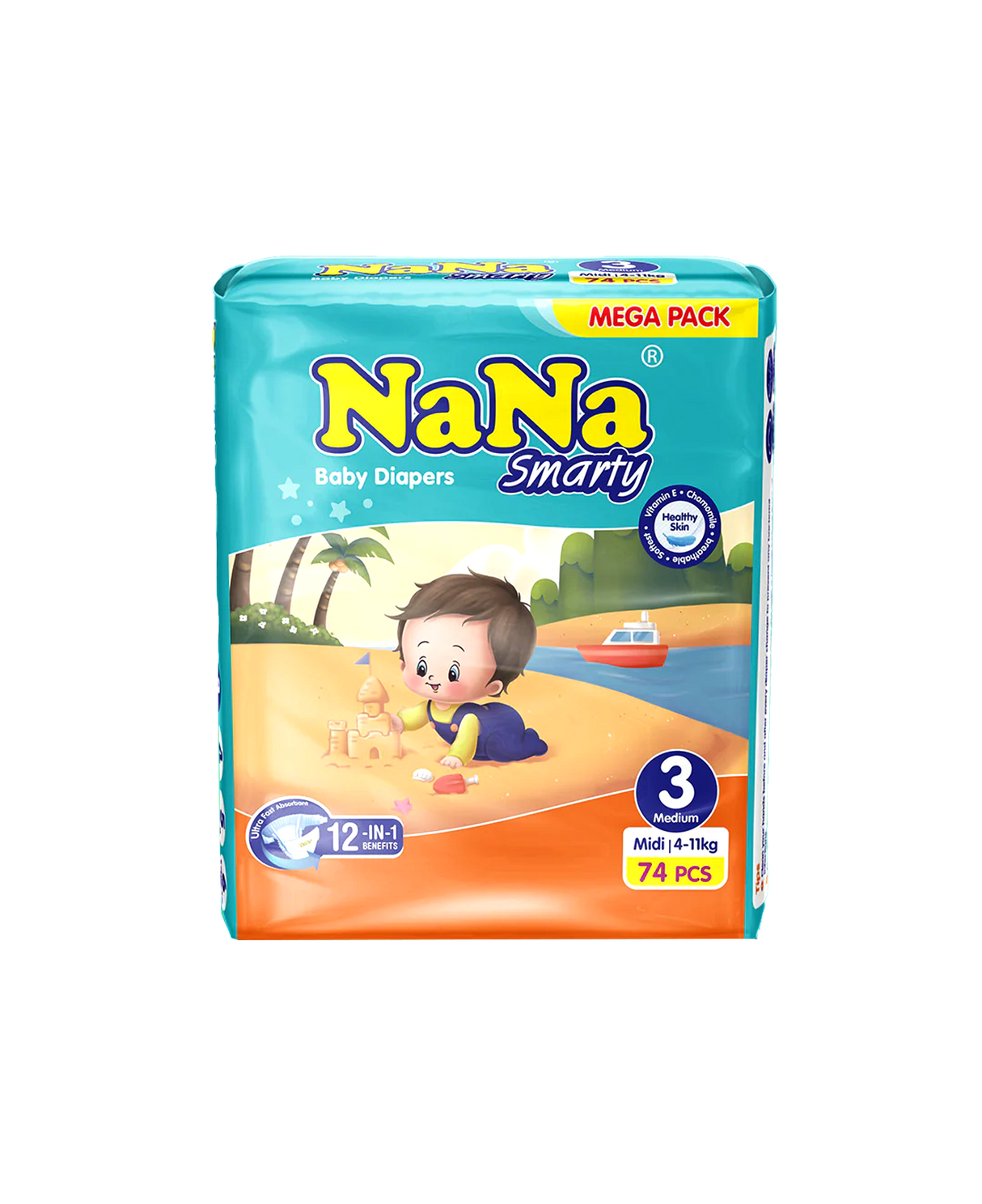 nana diapers mega pack m3 74pc