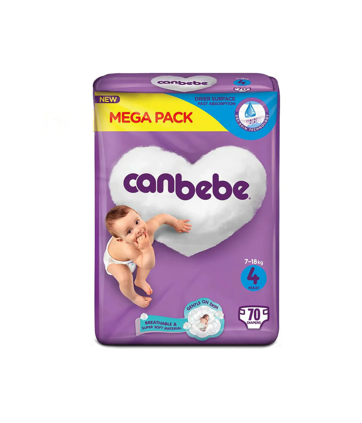 canbebe diaper mega pack maxi 4 70pc
