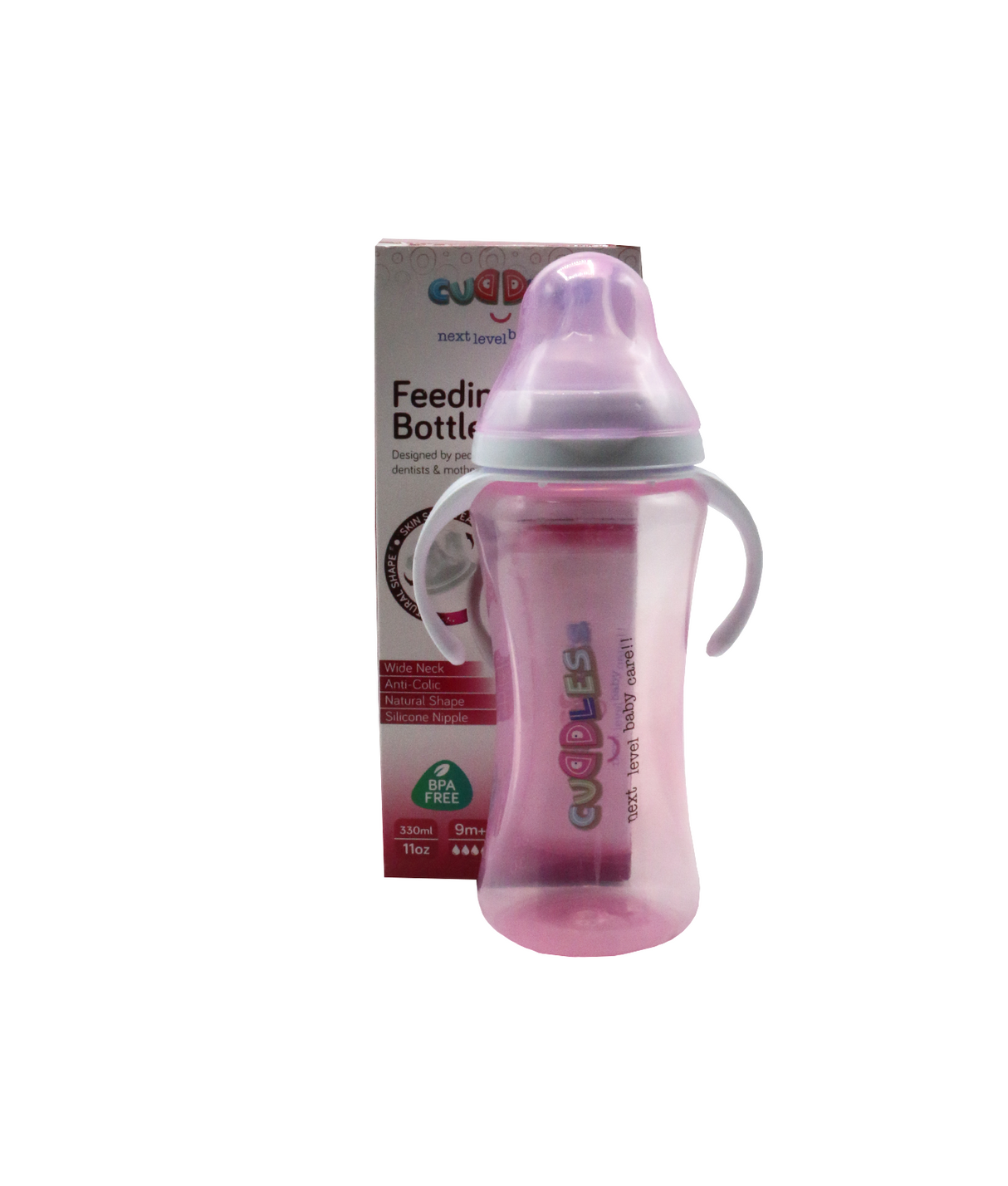 cuddles feeder pink 330ml cfb001/04