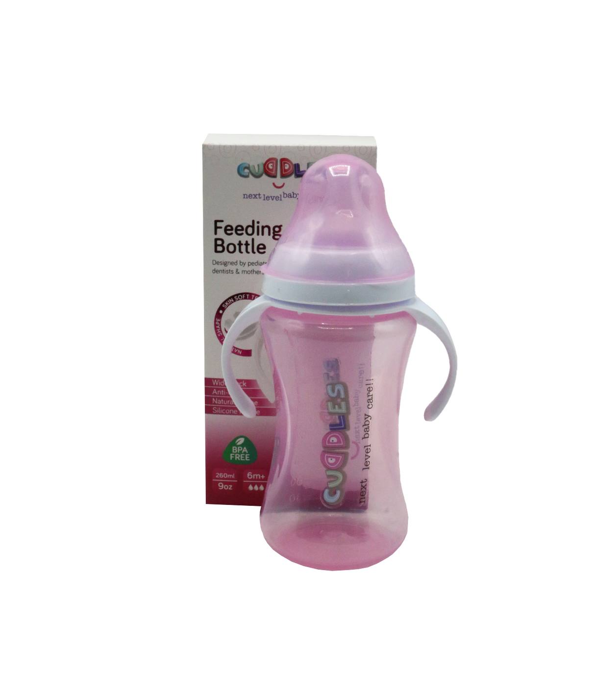 cuddles feeder pink 260ml cfbp001/03