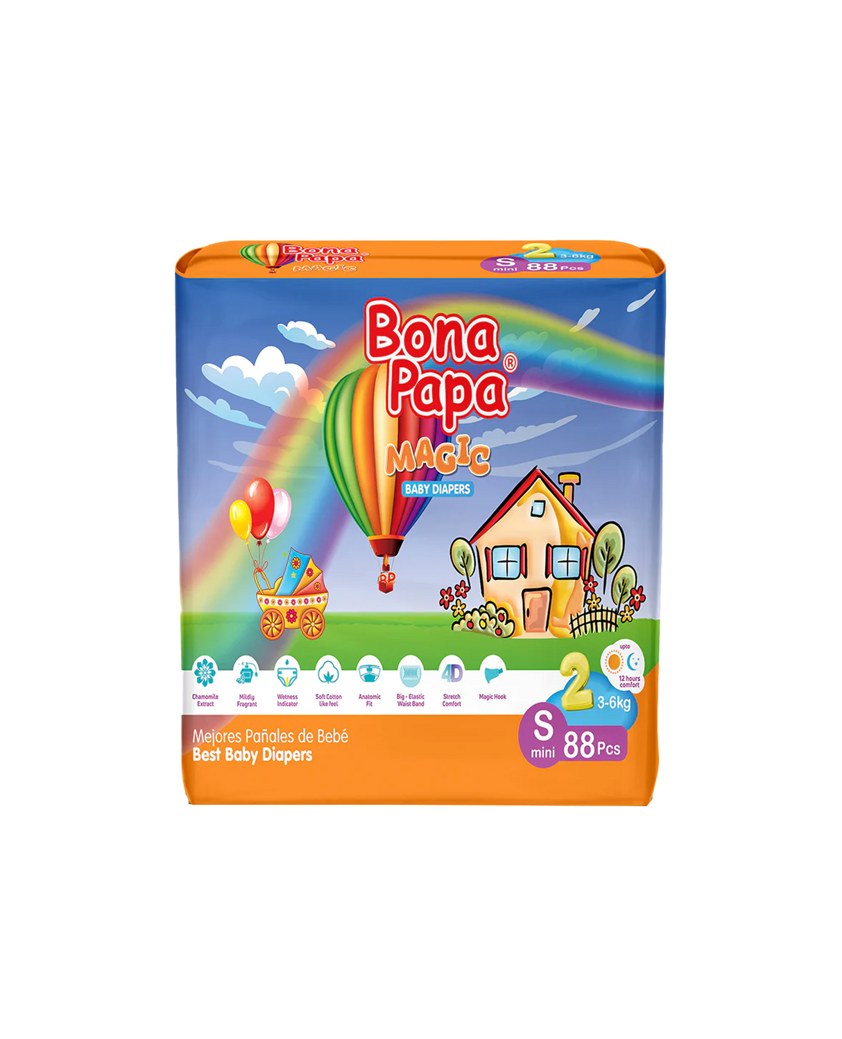 bona papa diapers mega s mini 88pc