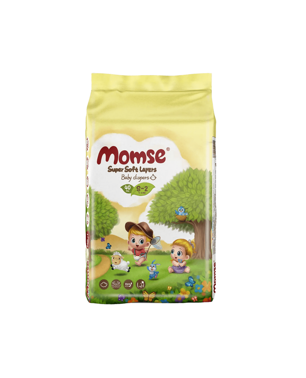 momse diapers economy pack s-2 40pc