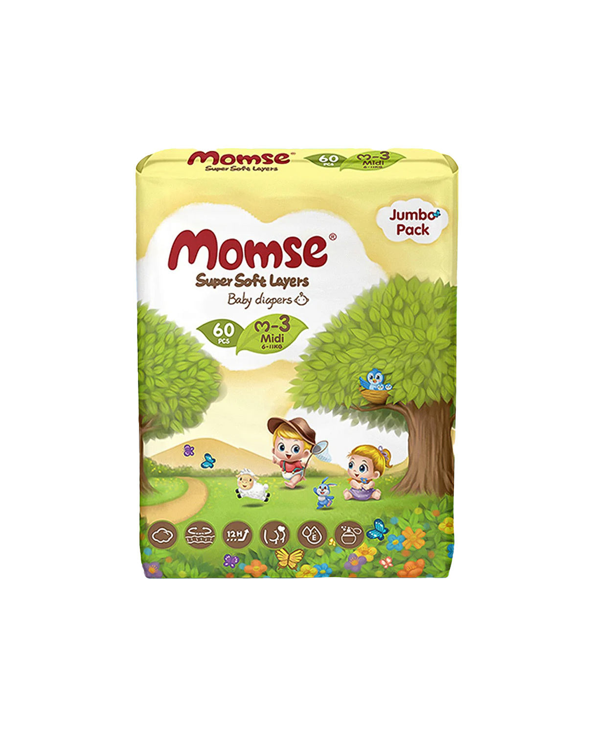 momse diapers jumbo pack m-3 60pc