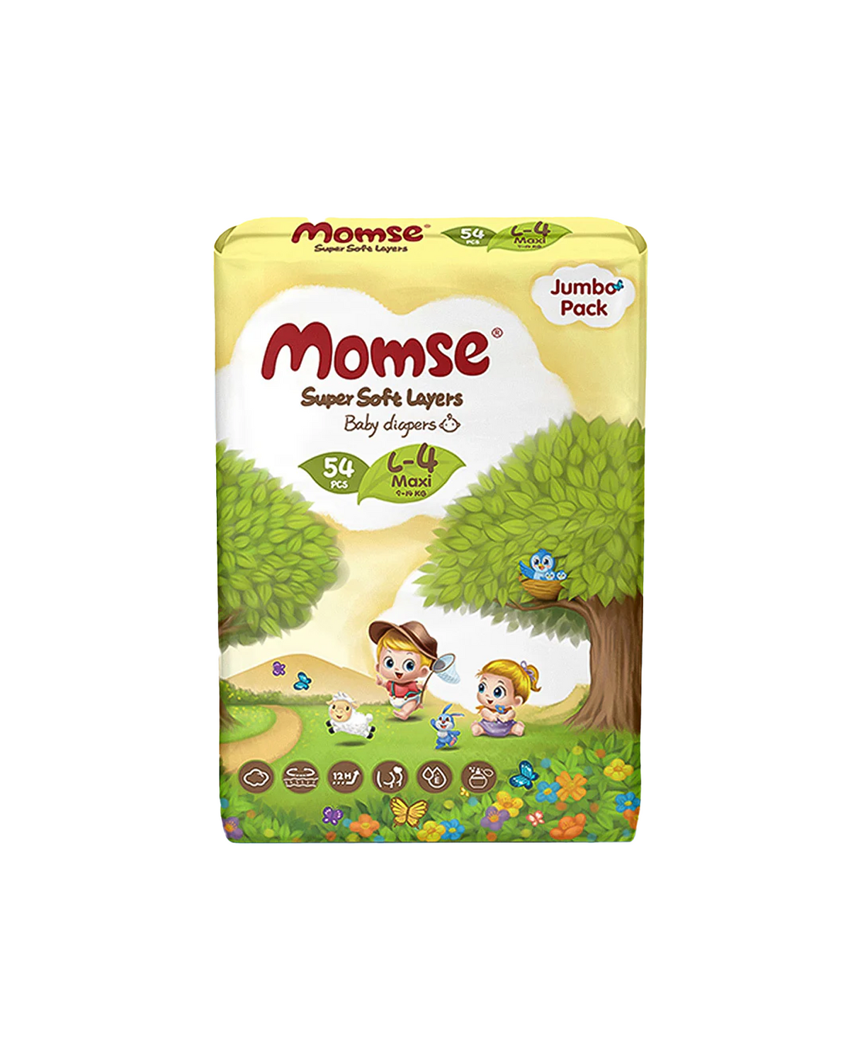 momse diapers jumbo pack l-4 54pc