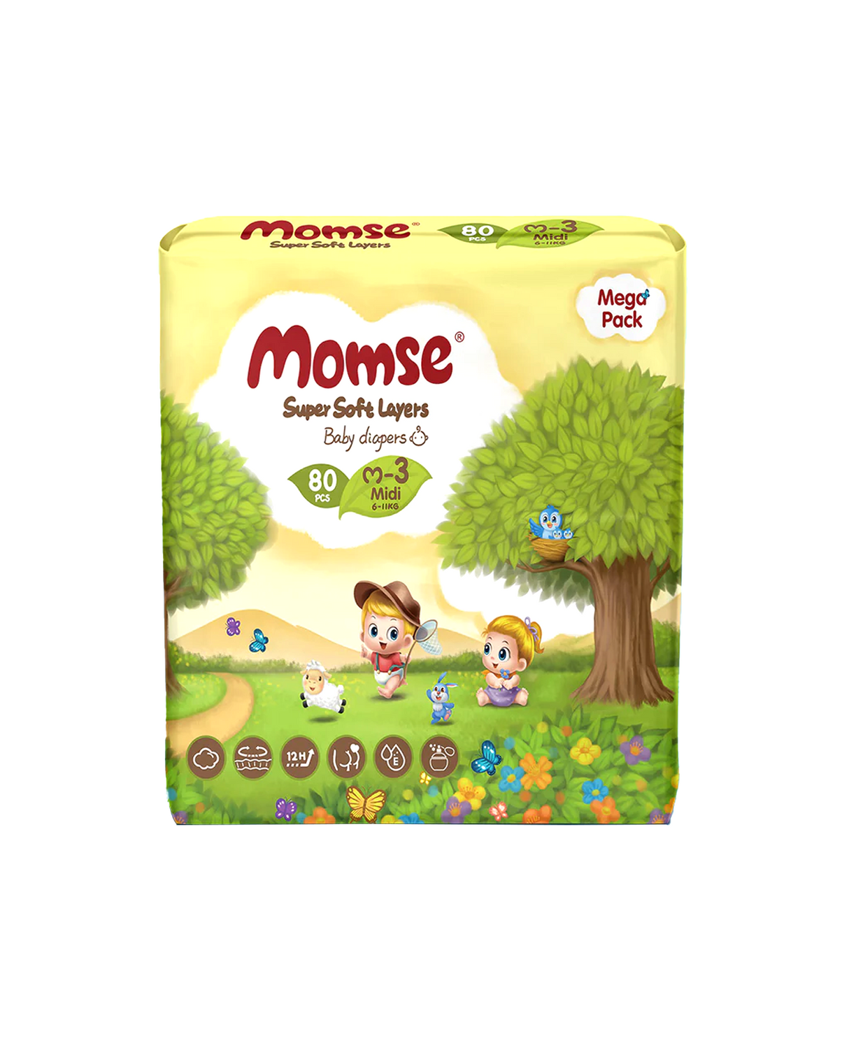 momse diapers midi mega pack m-3 80pc