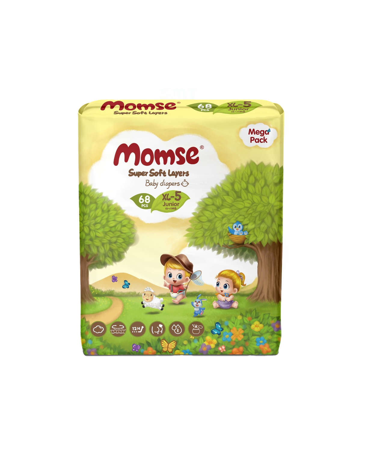 momse diapers mega pack xl-5 68pc