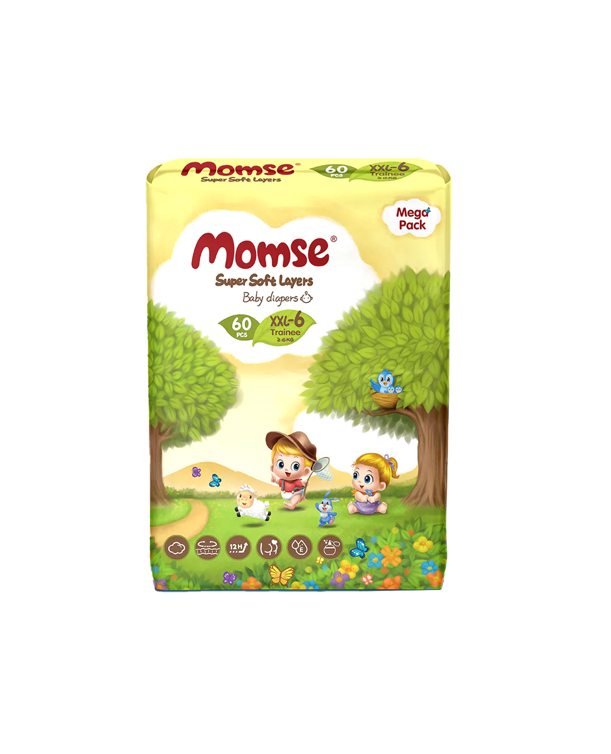 momse diapers mega pack xxl-6 60pc