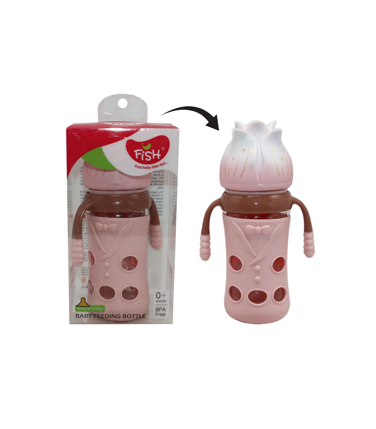 fish glass feeder 240ml china 8309