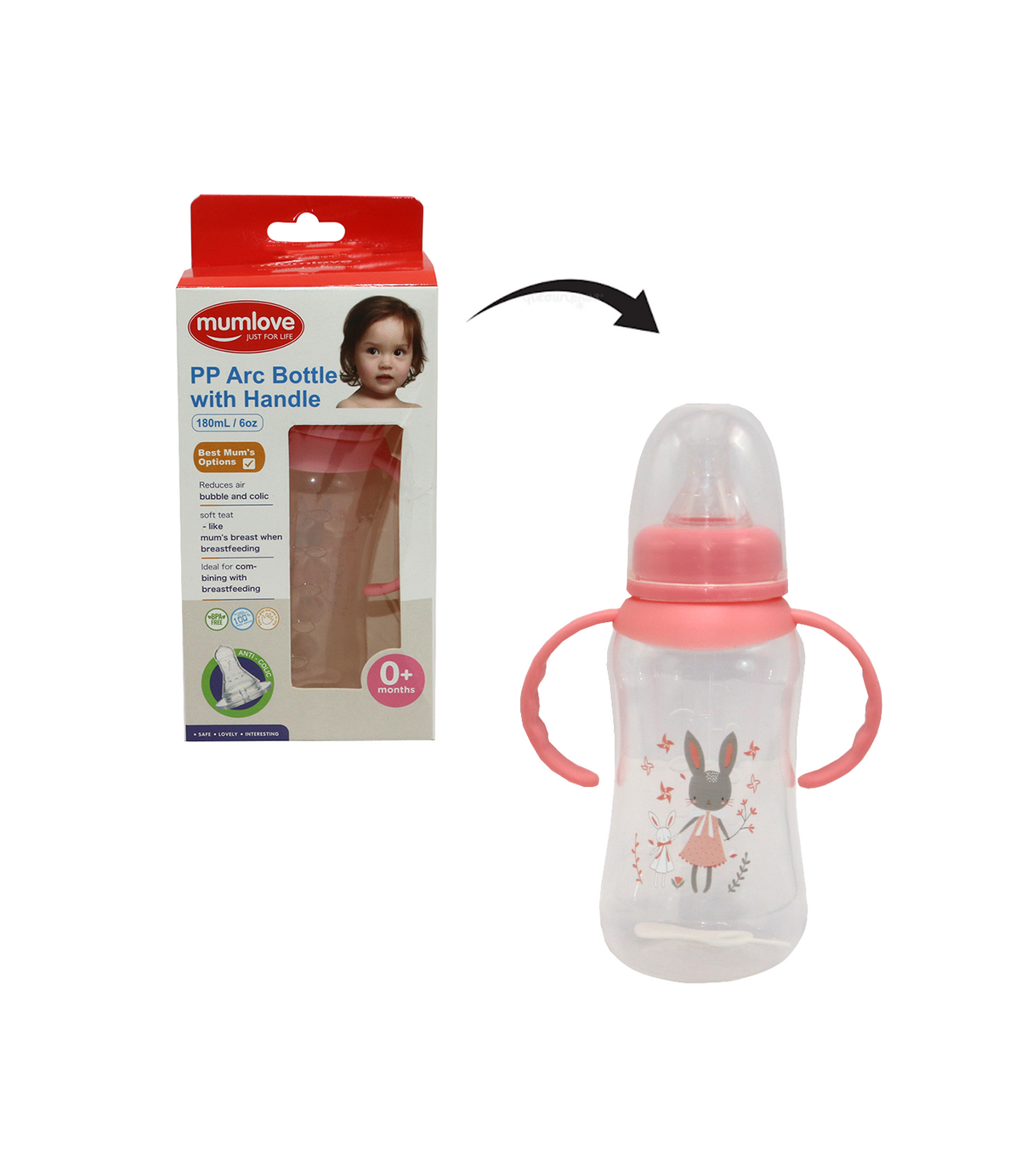 mumlove plastic feeder 180ml china b606-h