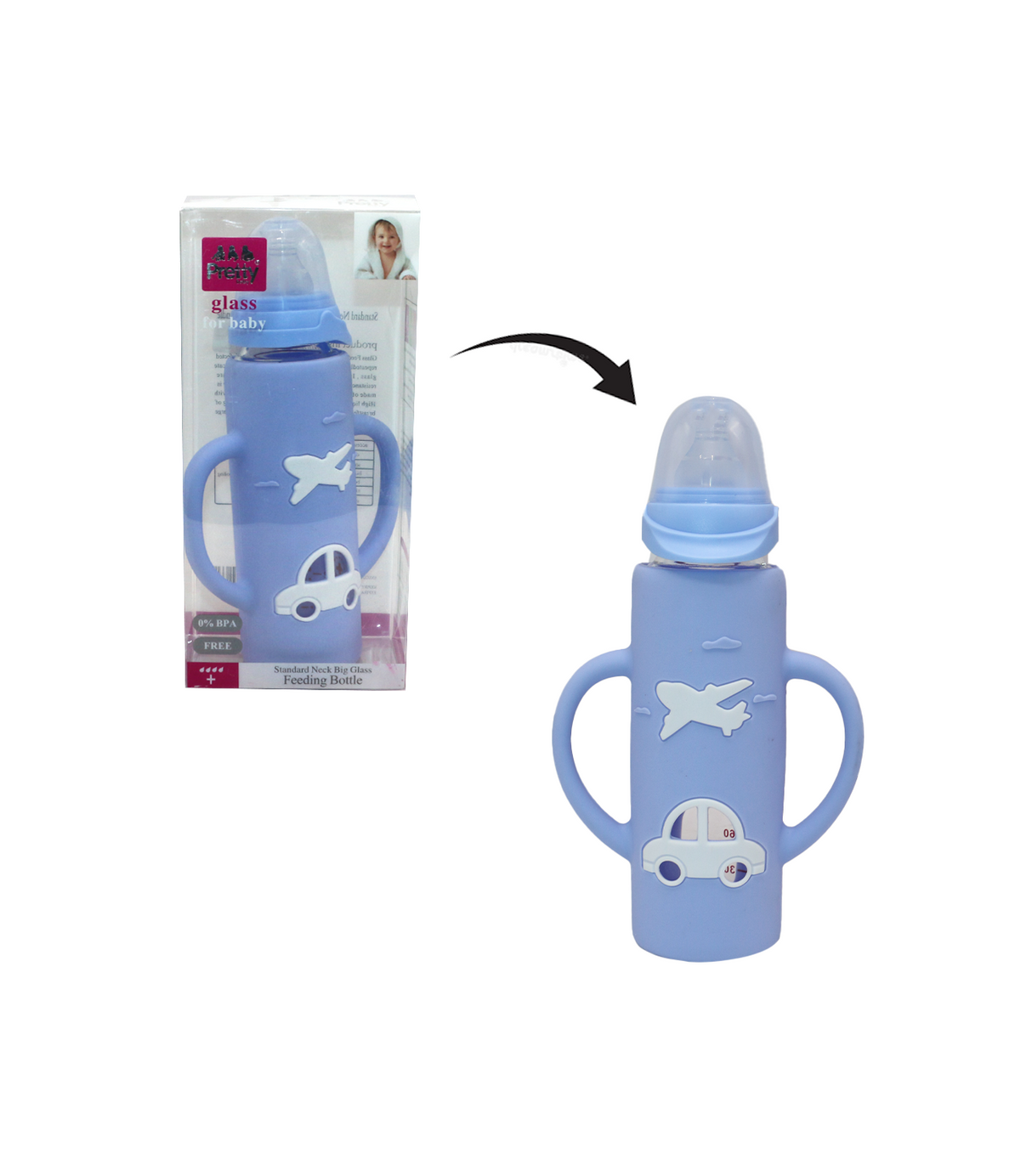 pretty glass feeder 240ml china pjz-102