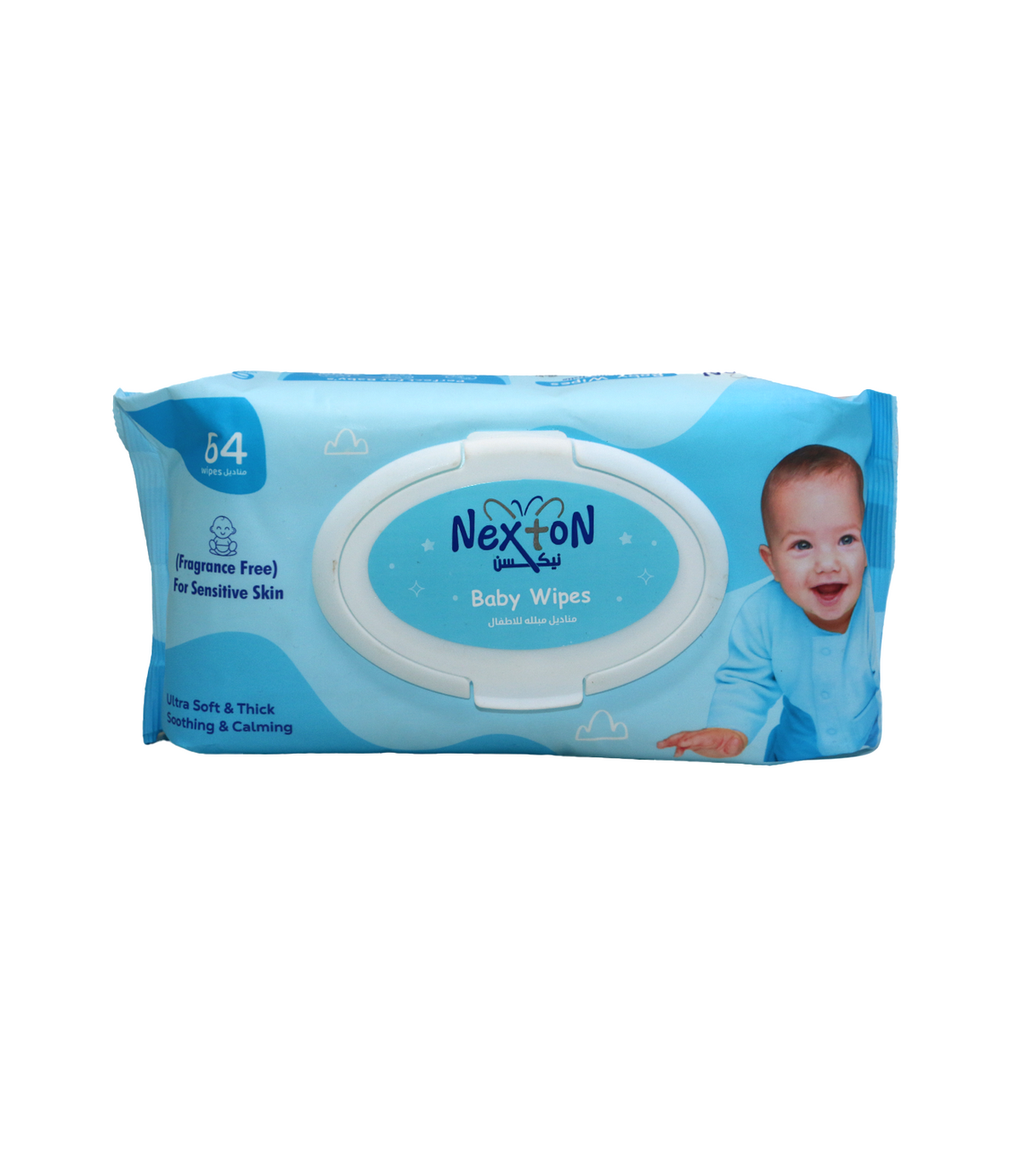nexton baby wipes fragrance free 64pc