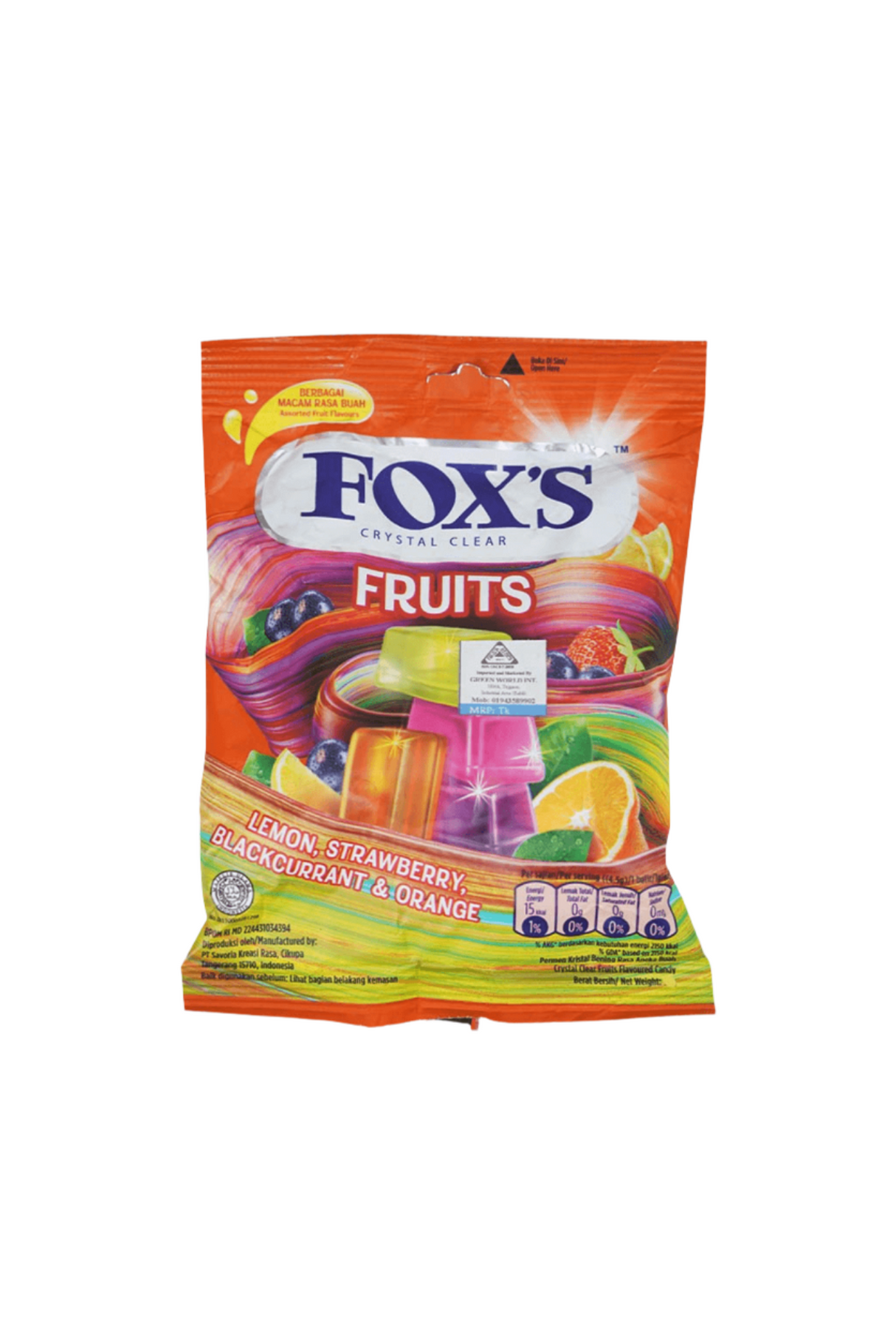 foxs candy fruits oval candy 125g indonesia