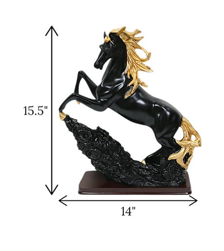 statue horse black & golden china