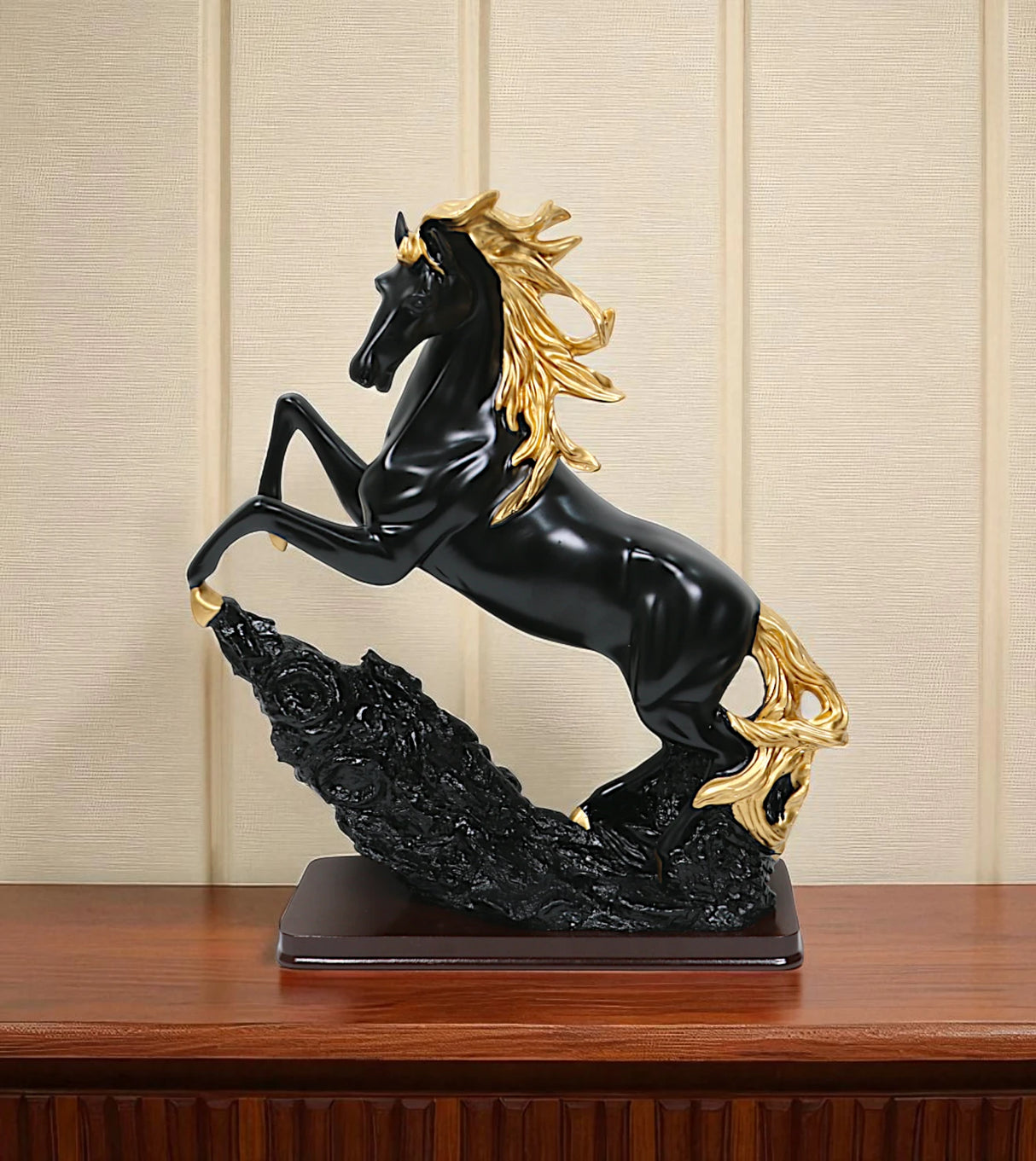 statue horse black & golden china
