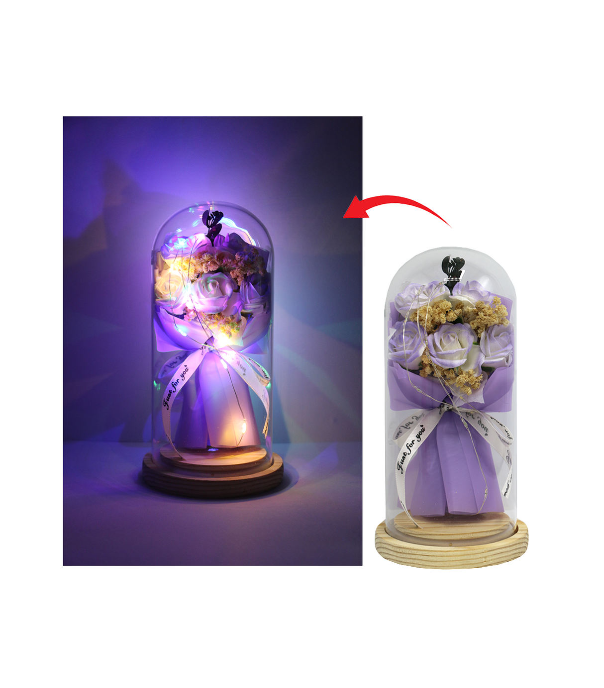 artificial flower in glass decorative 7122-7