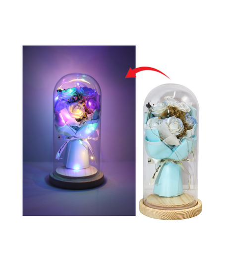 artificial flower in glass decorative 7122-7
