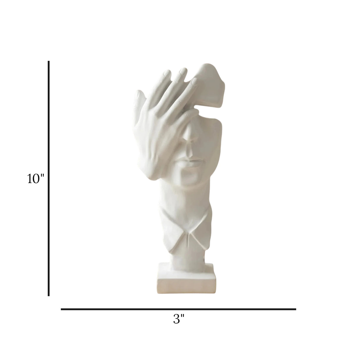 statue thinker face white 10''x3'' china