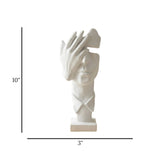 statue thinker face white 10''x3'' china