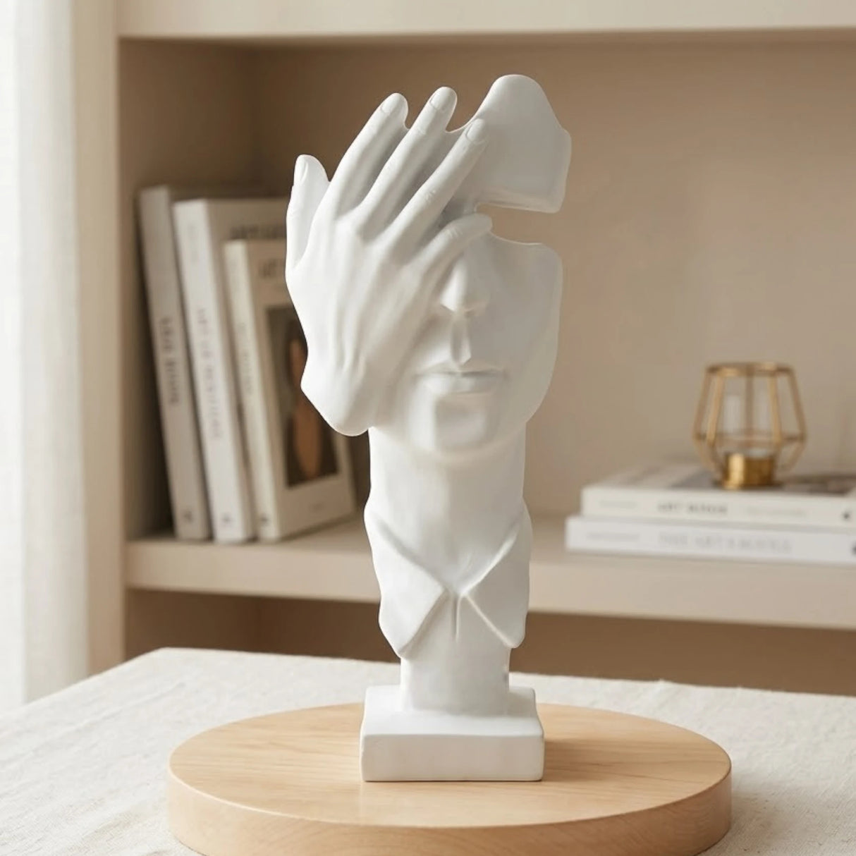 statue thinker face white 10''x3'' china