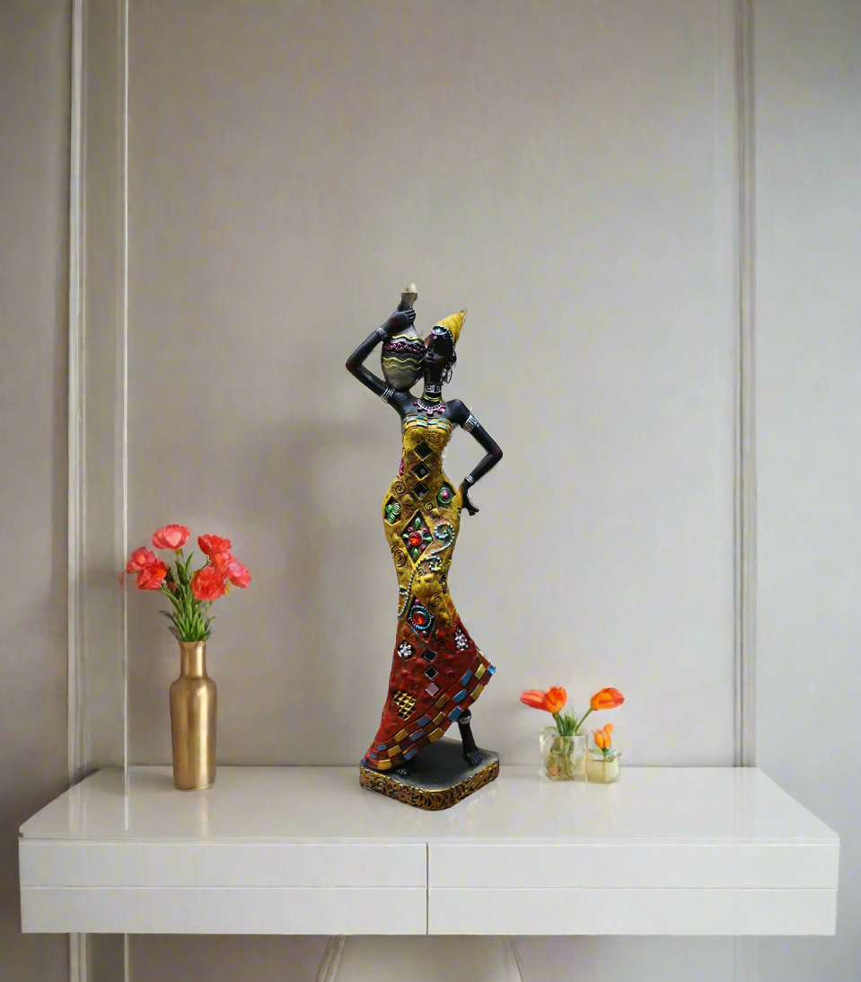 435-272 statue african lady 25194