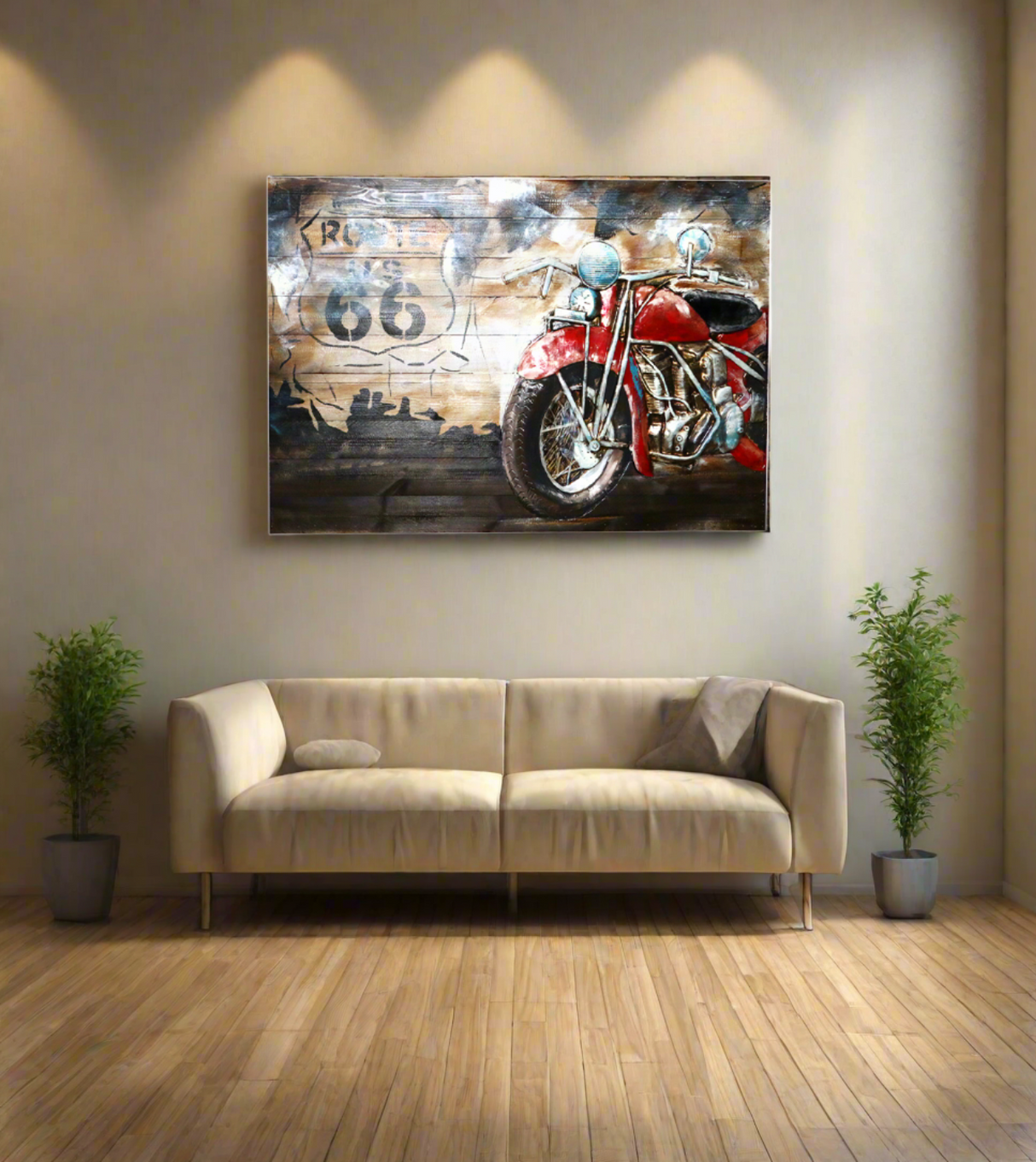 3d wood art scenery bike 82x120cm china 1821