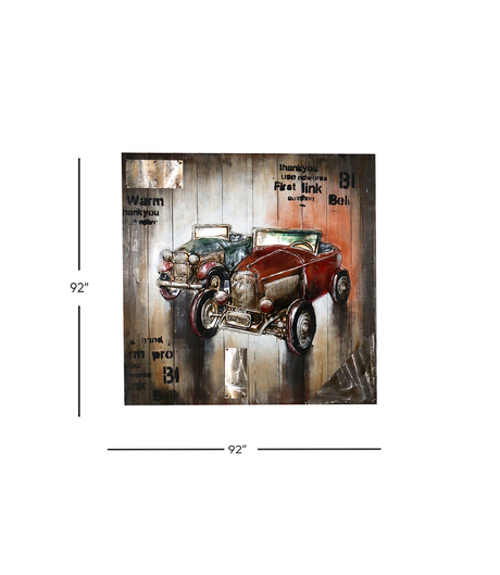 3d wood art scenery 2car 92x92cm china 1819