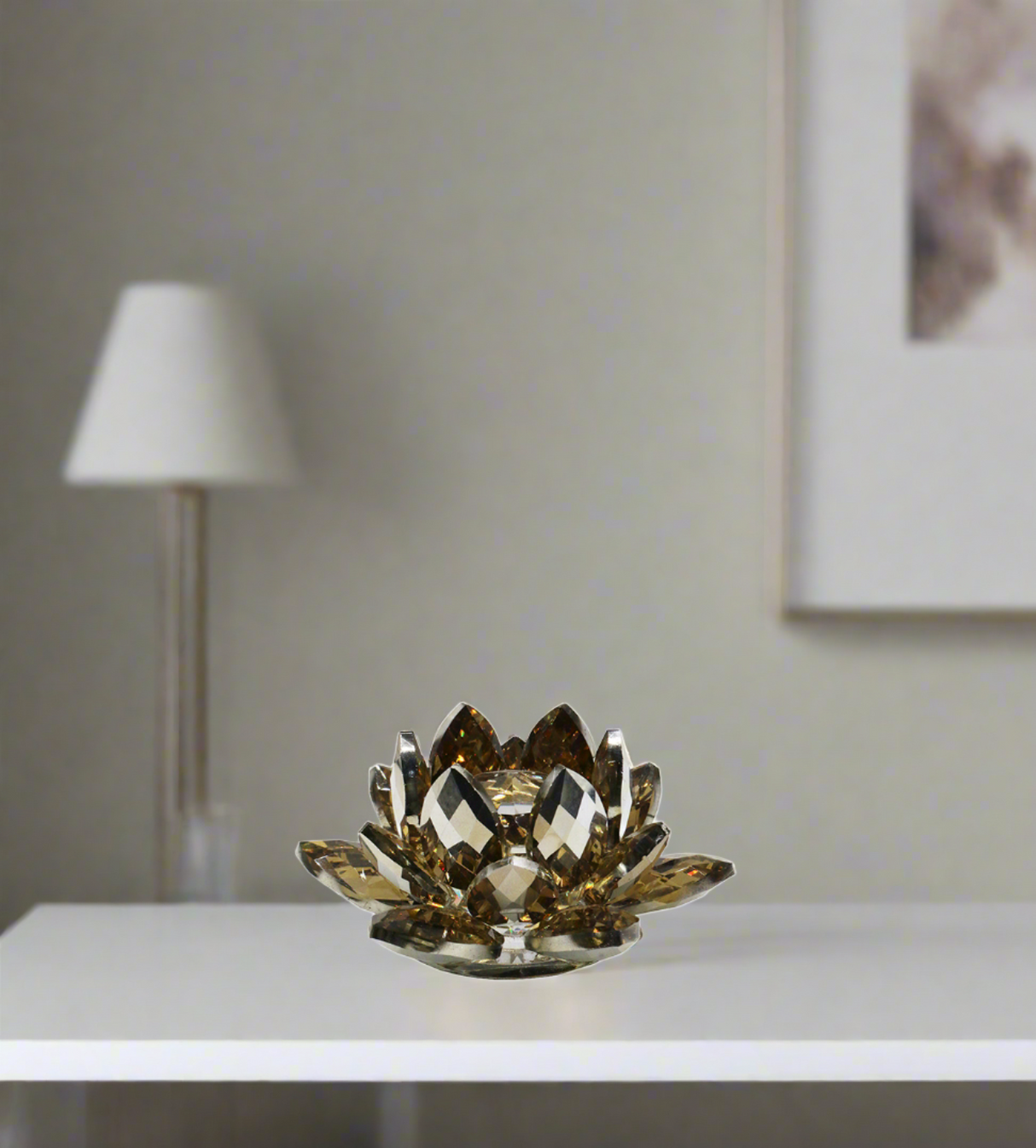 crystal flower lotus 2"x4" china d805