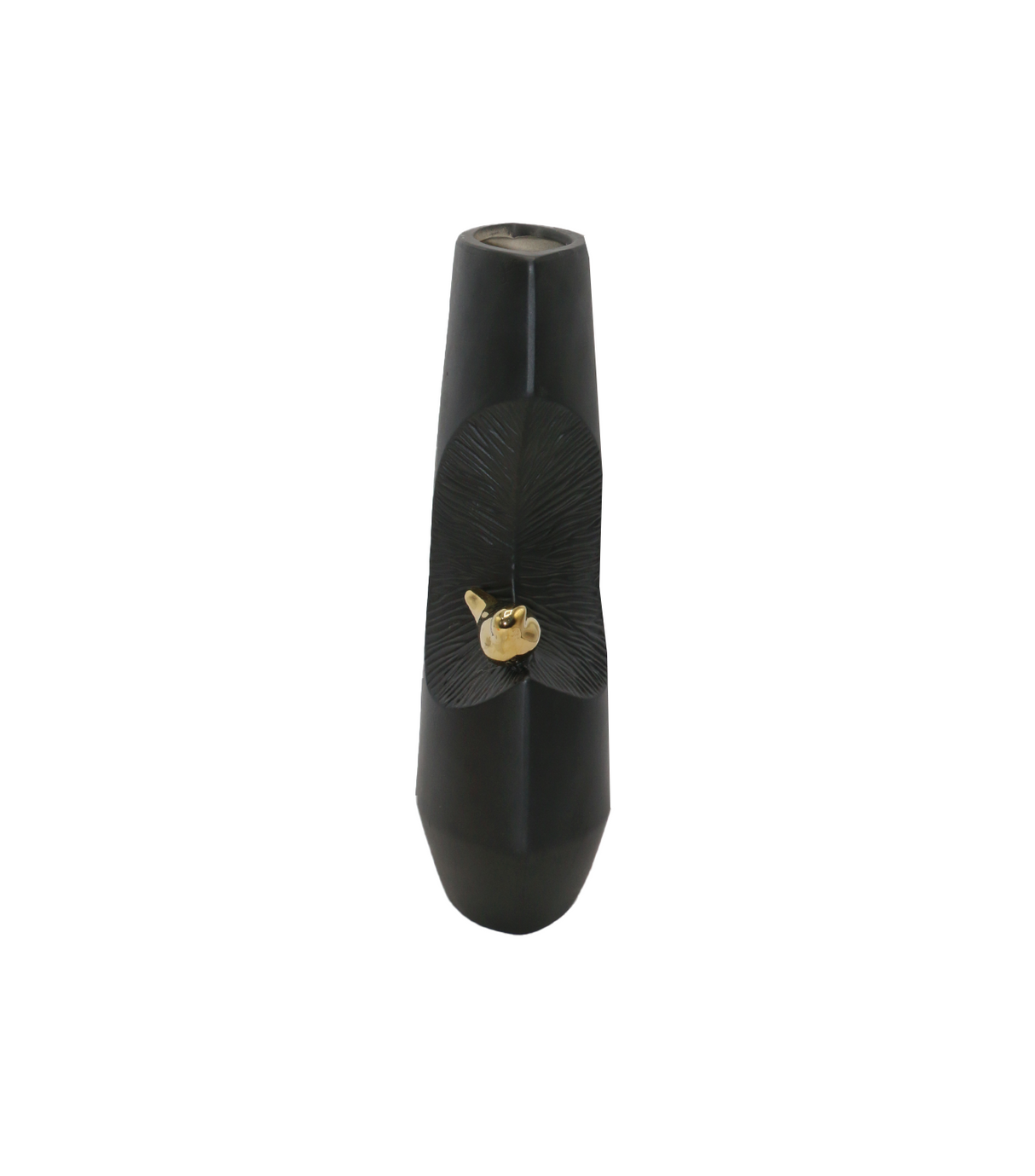 ceramic vase black with sparrow 13.5"x7" china d152